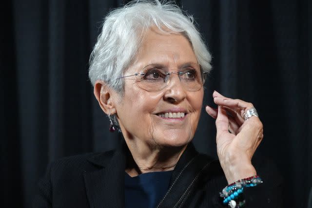 <p>Sonia Moskowitz/Getty</p> Joan Baez in the Hamptons in August 2023