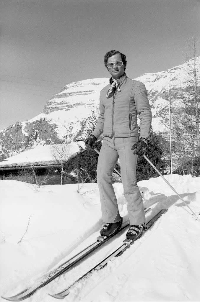 carl xvi gustaf au ski en 1974