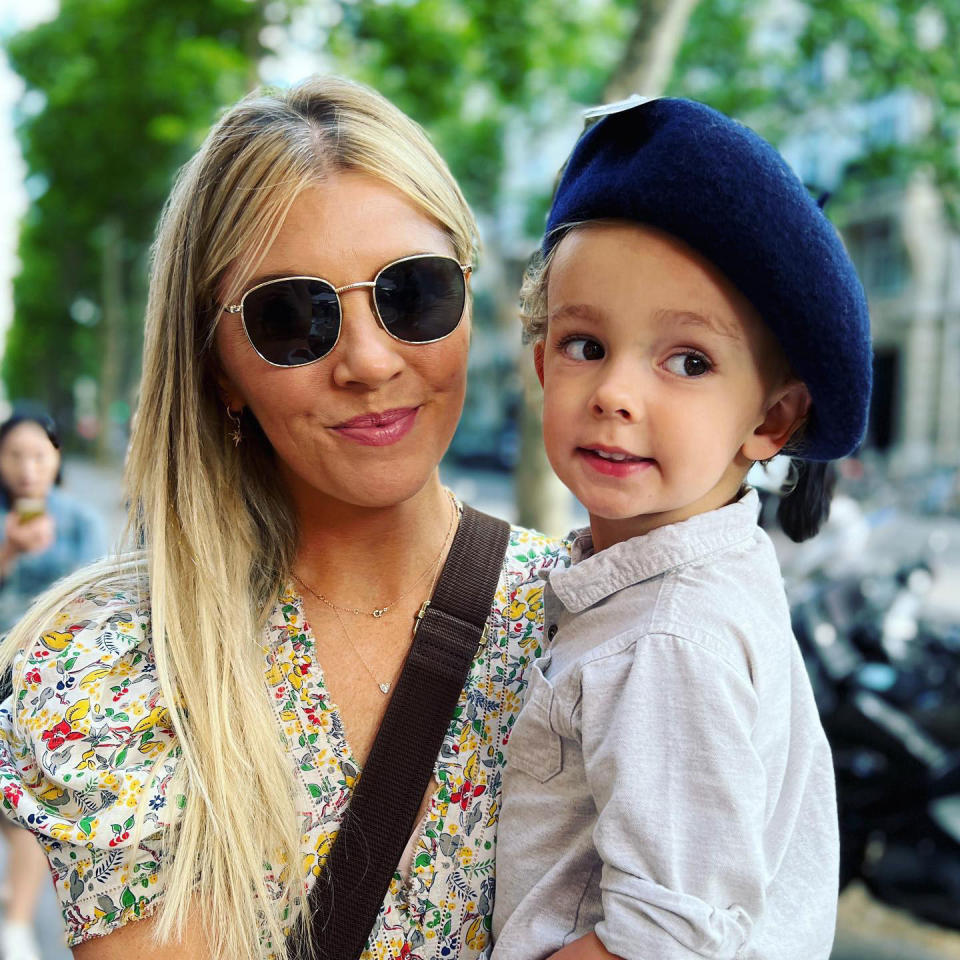 <p>Kloots shared this adorable pic of baby Elvis rocking a very stylish beret while the two were in Paris. </p>