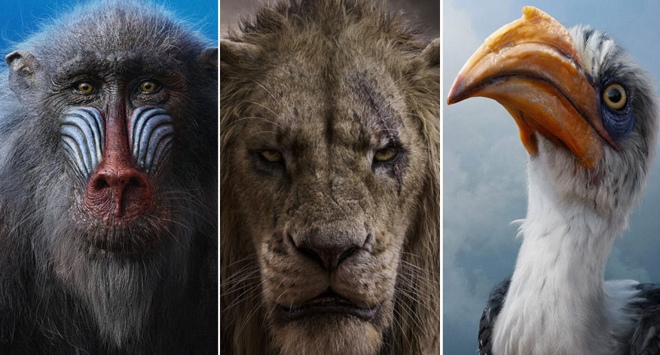 New character posters for The Lion King.