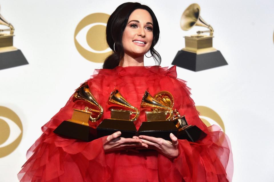 Grammy Winner Kacey Musgraves poses in the press room during the 61st Annual Grammy Awards at Staples Center on 10 February, 2019 in Los Angeles, California. ((Photo by Alberto E. Rodriguez/Getty Images for The Recording Academy))