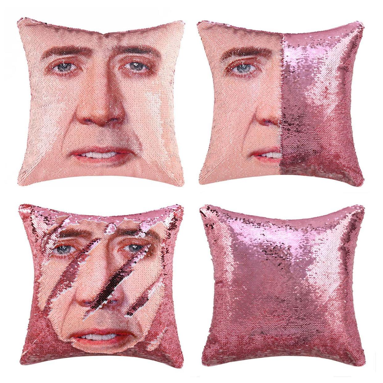 Nic Cage Reversible Pillow Cover