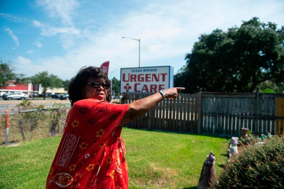 Mary Gipson gives a tour of her family’s property that sits between Bienville Boulevard and School Street in Ocean Springs and was photographed on Tuesday, Sept. 26, 2023.