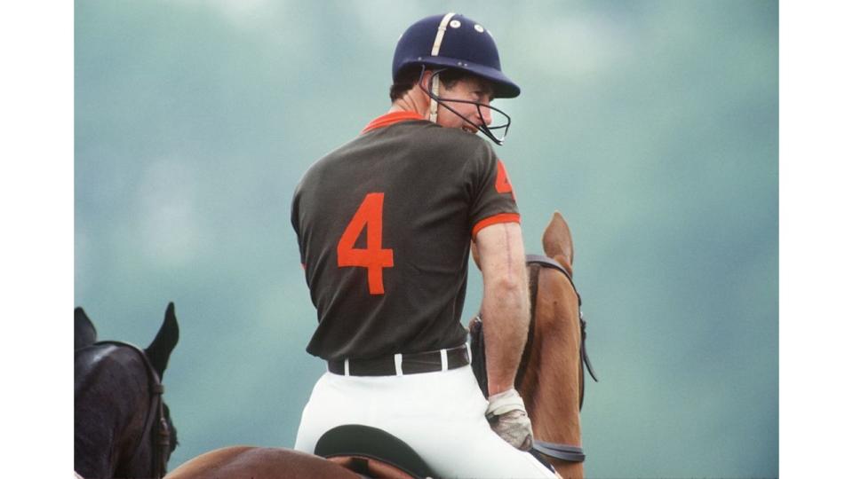 King Charles' scar was visible during a game of polo