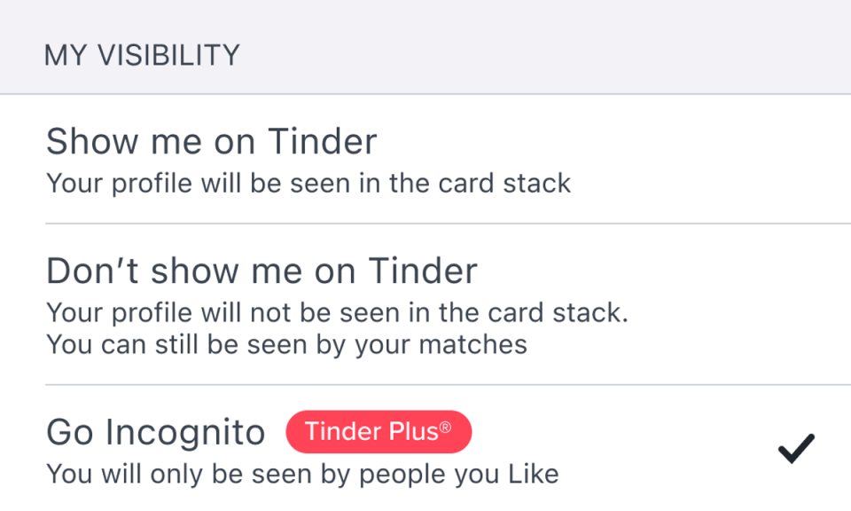 Tinder Incognito (Tinder)