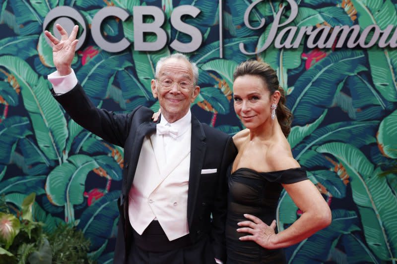 Joel Grey and Jennifer Grey arrive on the red carpet at the 76th Annual Tony Awards at United Palace Theatre on June 11 in New York City. Jennifer Grey turns 64 on March 26. File Photo by John Angelillo/UPI