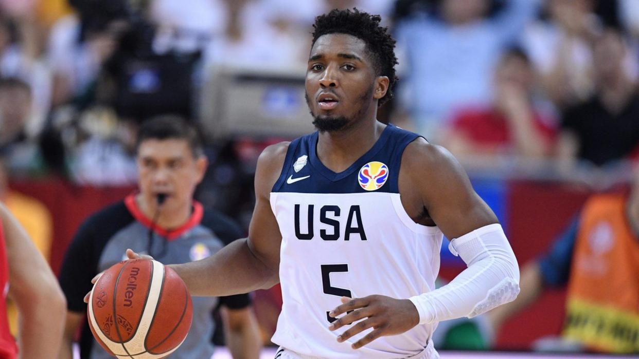 Mandatory Credit: Photo by Aflo/Shutterstock (10378720ac)Donovan Mitchell (USA) - Basketball : FIBA Basketball World Cup China 2019 Group E match between United States 93-92 Turkey at Shanghai Oriental Sports CenterUSA v Turkey, FIBA Basketball World Cup, Shanghai, China - 03 Sep 2019.