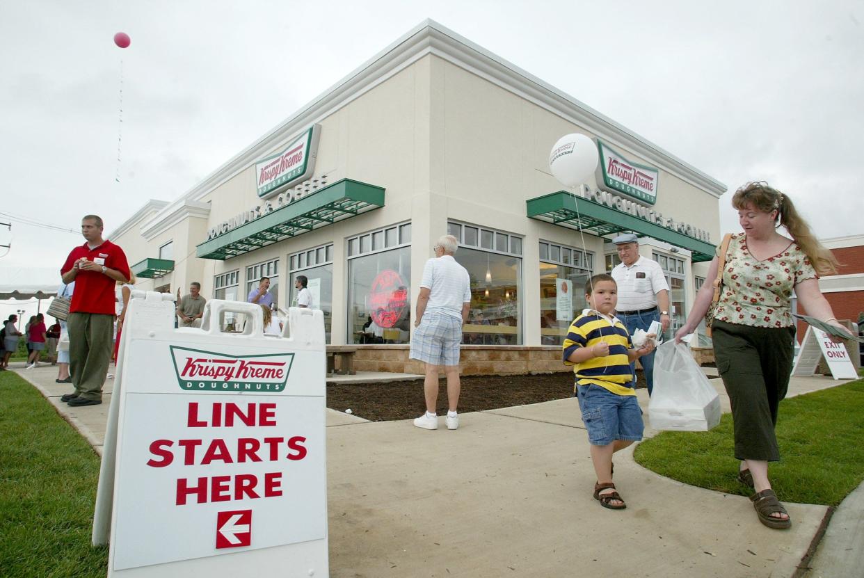 The July 23, 2003, opening of a Krispy Kreme store in Brick.