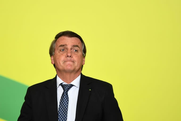 Brazilian President Jair Bolsonaro has been hospitalized for an intestinal blockage, the latest health scare for the far-right leader since he was stabbed in the stomach in 2018 during his presidential campaign (AFP/EVARISTO SA)