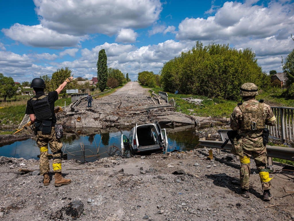 Ruska Lozova is only six miles from Kharkiv, which has just been retaken from Russian forces  (AFP/Getty)