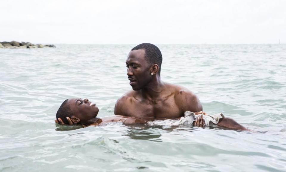 Alex Hibbert and Mahershala Ali in Moonlight.