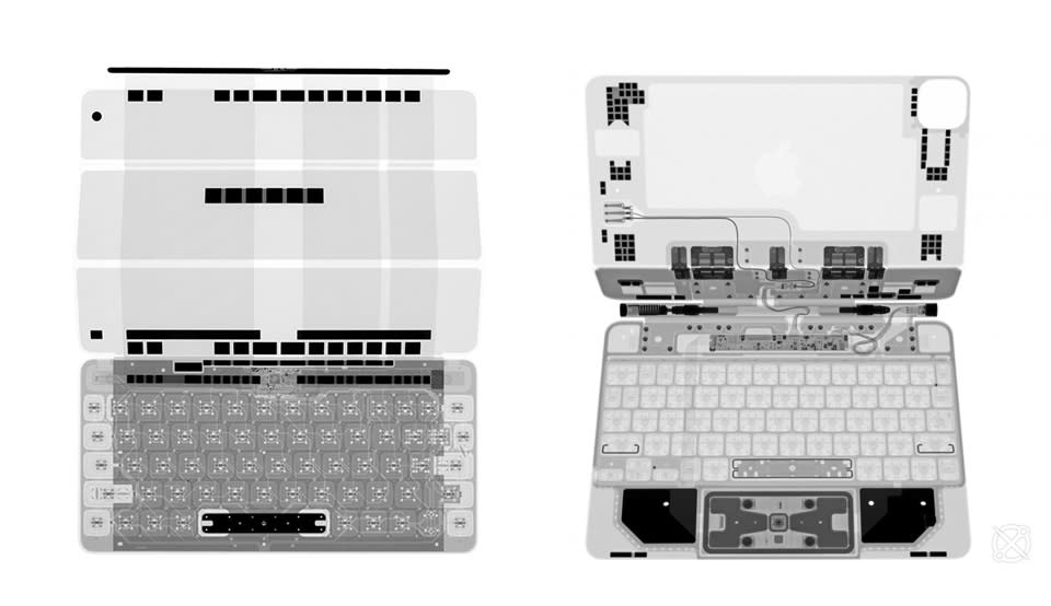 Antiguo Smart Keyboard del iPad Pro a la izquierda; nuevo Magic Keyboard del iPad Pro a la derecha - Imagen: iFixit (CC BY-NC-SA 3.0)