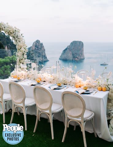 <p>Gianni Di Natale</p> Peter Cook and Alba Jancou's wedding table