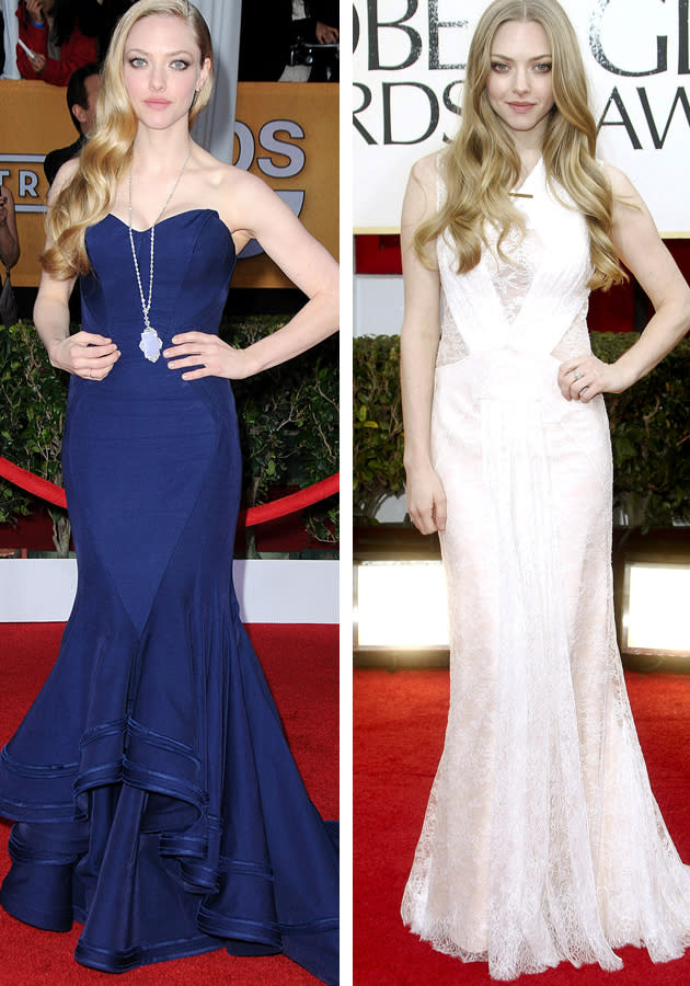 <b>Amanda Seyfried </b>has shown off her style prowess while promoting Les Miserables, showcasing her enviable figure in a whole host of showstopping looks.<br><br>We're hoping to see Amanda in one of her trademark form-fitting gowns on Sunday, but with her locks in an 'updo so as to highlight her couture.