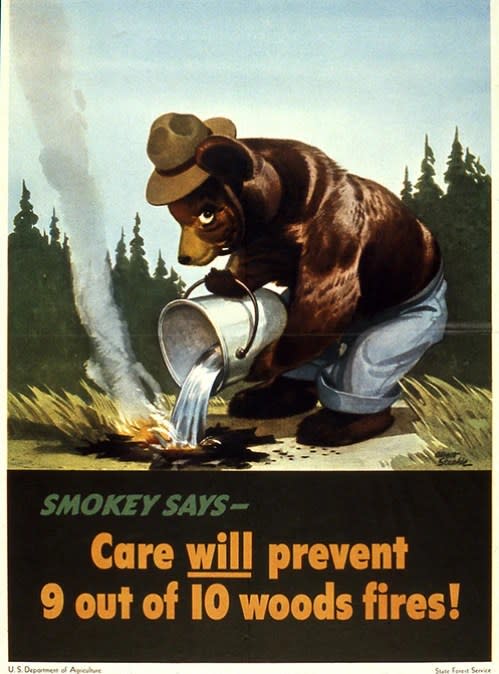 Smokey’s 1st appearance on forest fire poster. (SmokeyBear.com)
