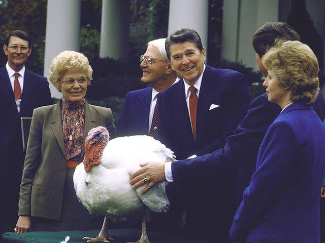 Dirck Halstead/The LIFE Images Collection/Getty Ronald Reagan with a turkey