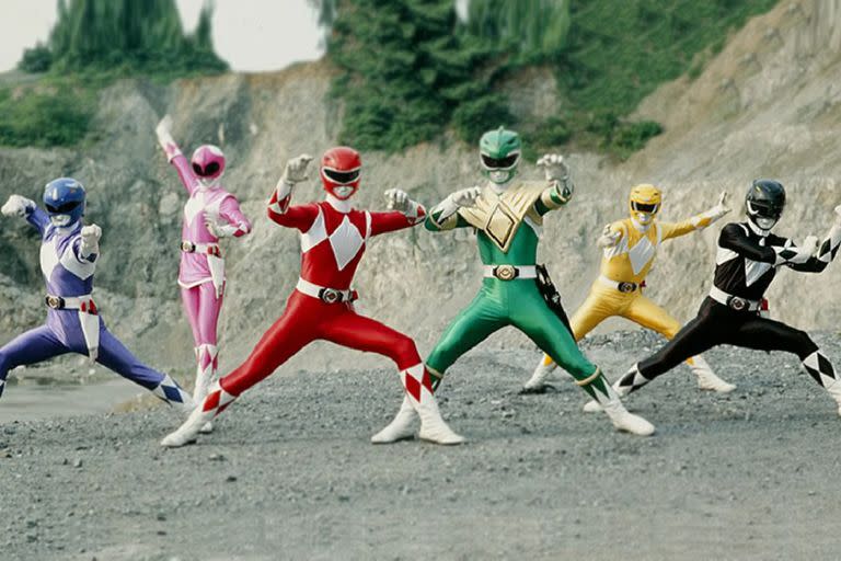 La formación original de los Power Rangers