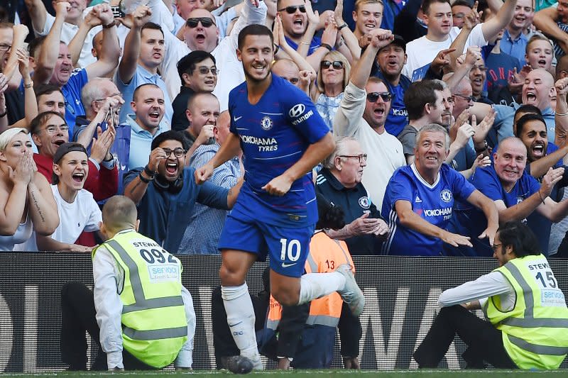 Eden Hazard spent the majority of his career at Chelsea. File Photo by Andy Rain/EPA-EFE