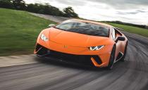 <p>Horsepower: 631; Weight: 3479 lb; Price as tested: $339,685</p><p>Even with a couple of rev-limiter kisses, the Lambo put the pieces together for a 2:44.0, a remarkable feat for a naturally aspirated car competing in a forced-induction world. On the last day, we were puzzling through a ripper that may have put the Performante into 2:42 territory, but an off-track excursion that hurt nothing but ego left us picking up the pieces and starting again. <a rel="nofollow noopener" href="https://www.caranddriver.com/features/2018-lamborghini-huracan-performante-lightning-lap-2018" target="_blank" data-ylk="slk:READ MORE >>;elm:context_link;itc:0;sec:content-canvas" class="link ">READ MORE >></a></p>