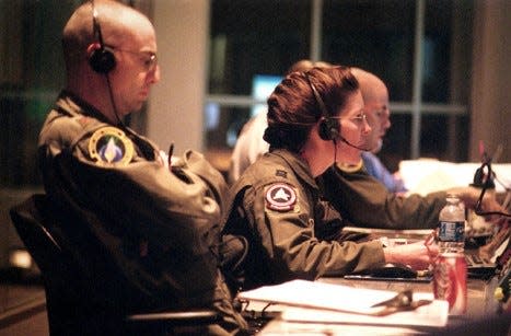 Ingrid Kaat (middle) works with a crew in Cape Canaveral Air Force Station in Florida.