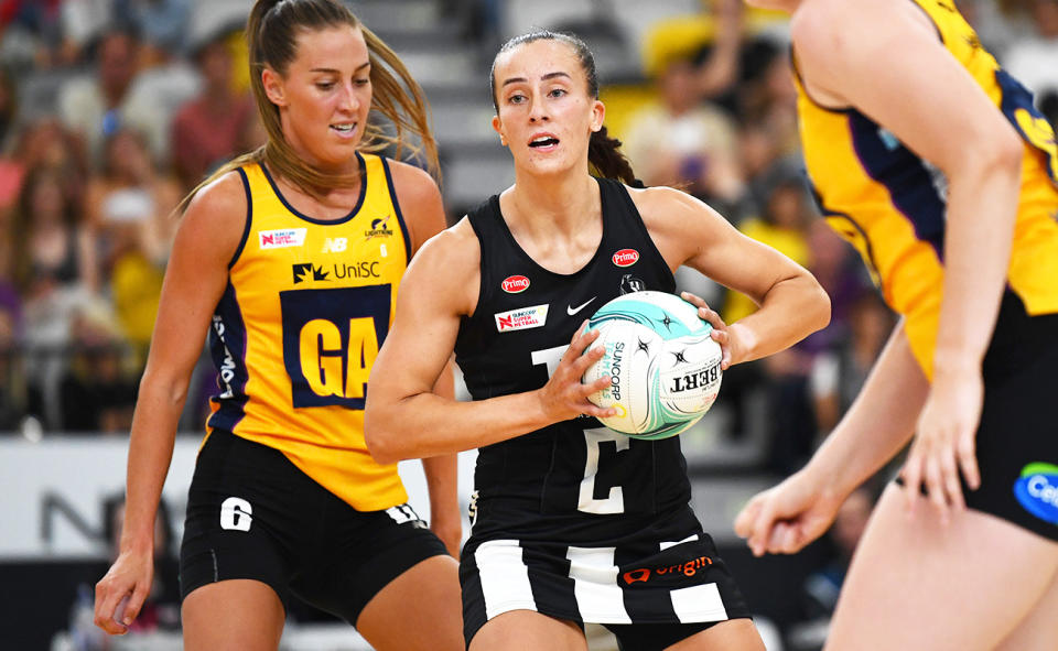 Casey Adamson, pictured here in action for the Magpies against the Lightning in the Team Girls Cup.