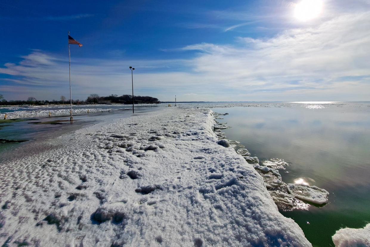 <span>In January, 20 people were rescued here, outside Port Clinton, Ohio, after the ice they were standing on cracked and broke away from the shore.</span><span>Photograph: Stephen Starr</span>