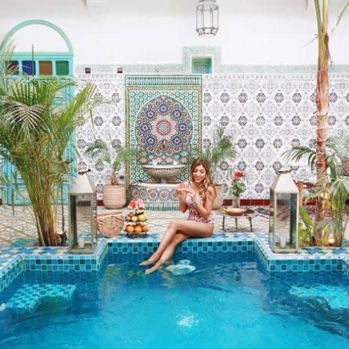 The travel blogger certainly lives the high life, spotted here in Morocco. Photo: Instagram