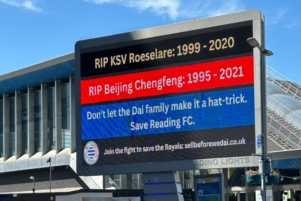 'Save Reading FC' Protest group set up latest billboard campaign against Dai Yongge <i>(Image: James Earnshaw)</i>