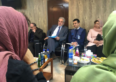 EU Commissioner for Humanitarian Aid and Crisis Management Christos Stylianides (C) visits the Soleimankhani centre for refugees in Tehran, Iran October 24, 2016. REUTERS/Gabriela Baczynska