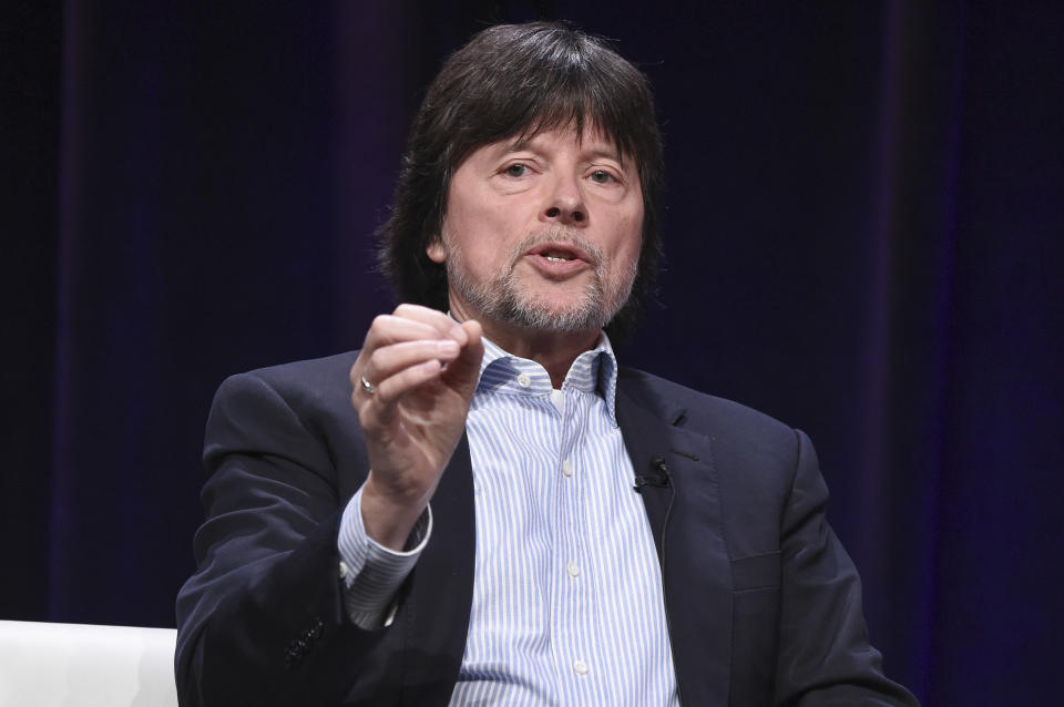 FILE - In this July 30, 2017 file photo, Ken Burns participates in the "The Vietnam War" panel during the PBS portion of the 2017 Summer TCA's in Beverly Hills, Calif. PBS says a 50th anniversary look at Woodstock and a Ken Burns series on the human genome will be among its upcoming documentaries. “The Gene: An Intimate History” will be a three-hour documentary series airing in 2020. (Photo by Richard Shotwell/Invision/AP, File)