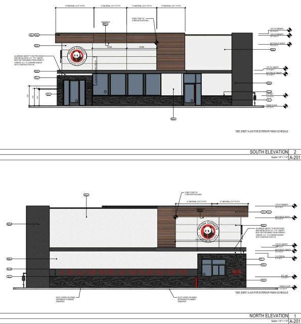 This rendering shows plans for a Panda Express restaurant at 580 S. Koeller St. The council on Tuesday approved a zone change and general development plan for the property.