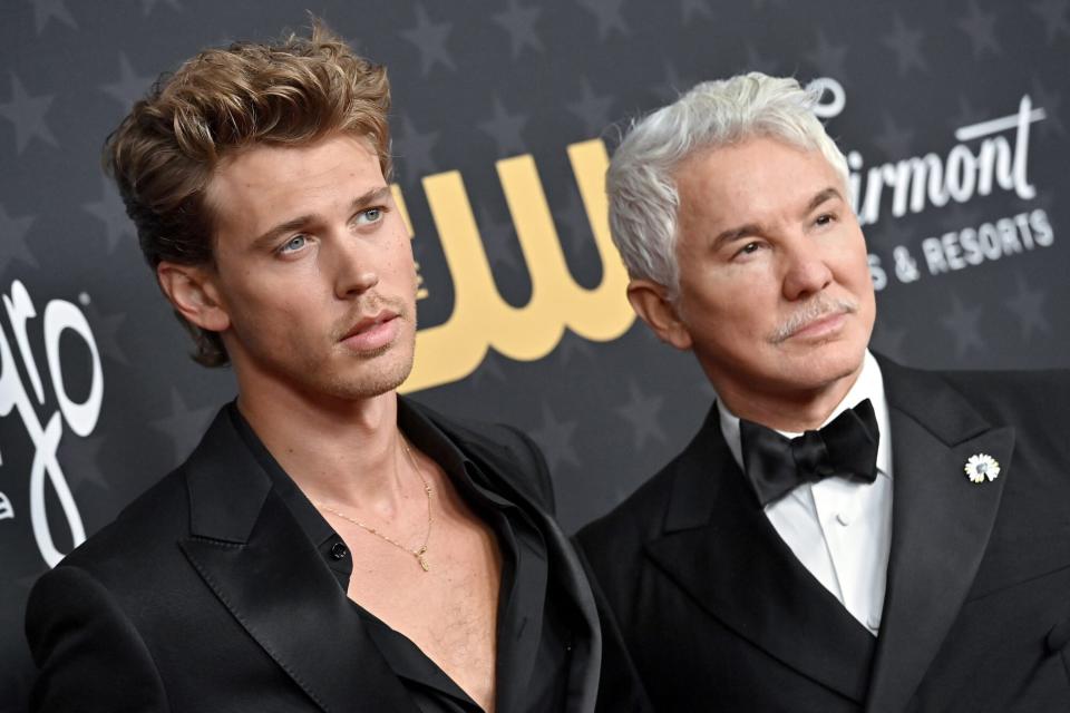 LOS ANGELES, CALIFORNIA - JANUARY 15: Austin Butler and Baz Luhrmann attend the 28th Annual Critics Choice Awards at Fairmont Century Plaza on January 15, 2023 in Los Angeles, California. (Photo by Axelle/Bauer-Griffin/FilmMagic)