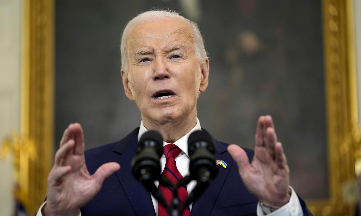 <span>Joe Biden at the White House in April before signing a $95bn aid package for Ukraine, Israel and Taiwan.</span><span>Photograph: Evan Vucci/AP</span>