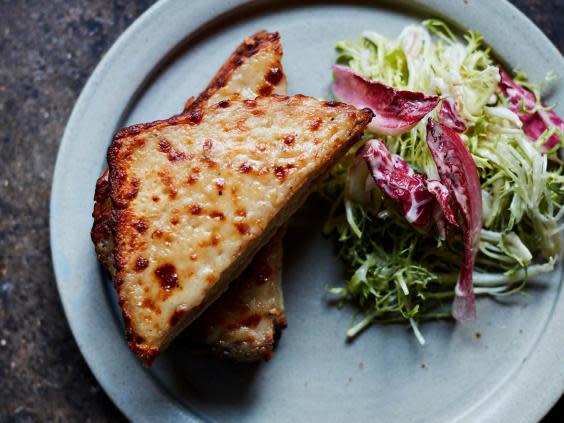 The croque monsieur had a generous layer of bechamel (Levan)