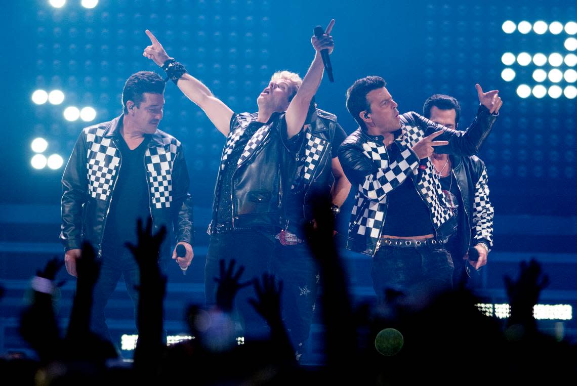 New Kids on the Block take the stage on the “Mixtape 2022 Tour” at Raleigh, N.C.’s PNC Arena, Friday night, July 22, 2022.