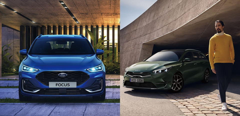 圖／2023 Ford Focus Wagon EcoBoost 182 ST-Line Vignale與2023 Kia Ceed Sportswagon MHEV皆為歐洲很受歡迎的5門5人座運動旅行車，兩者價格僅相差3.9萬。