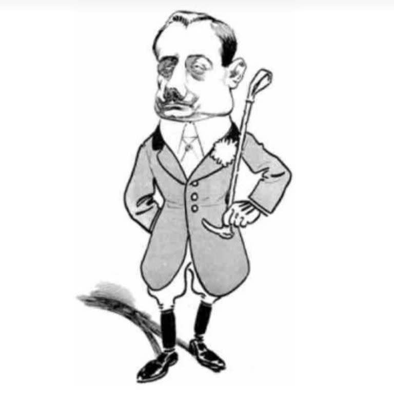 Caricatura del Barón Antonio de Marchi en Caras y Caretas