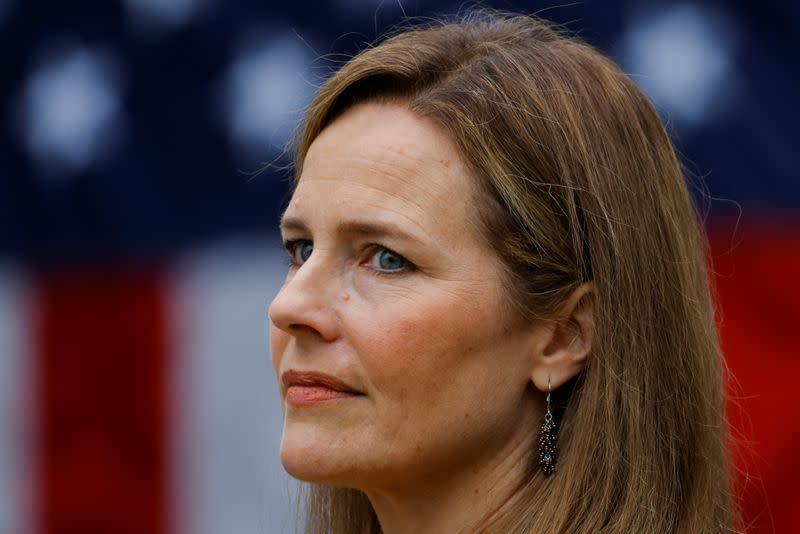 U.S President Donald Trump holds an event to announce his nominee of U.S. Court of Appeals for the Seventh Circuit Judge Amy Coney Barrett to fill the Supreme Court seat