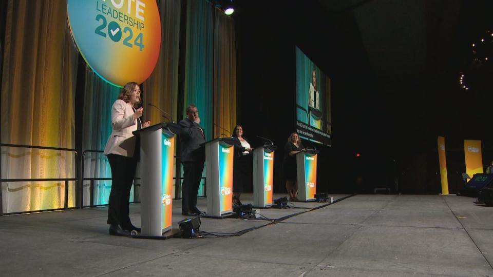 Kathleen Ganley, Naheed Nenshi, Jodi Calahoo Stonehouse and Sarah Hoffman are vying to succeed Rachel Notley as leader of the NDP.