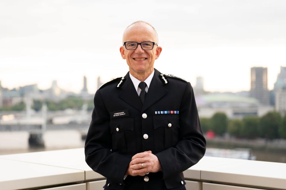 Sir Mark Rowley at New Scotland Yard in central London, where he starts his first day as Metropolitan Police Commissioner (PA)