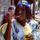 <p>"#R2D2 & a sweet heart attack," writes Lupita Nyong'o of her ice cream-filled boomerang. The Oscar winner appeared as Maz Kanata in <em>Star Wars: The Force Awakens.</em></p>