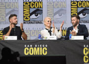 <p>Director David Ayer, Noomi Rapace, and Joel Edgerton at Netflix Films Comic-Con panel on July 20, 2017, in San Diego. (Photo: Kevin Winter/Getty Images) </p>