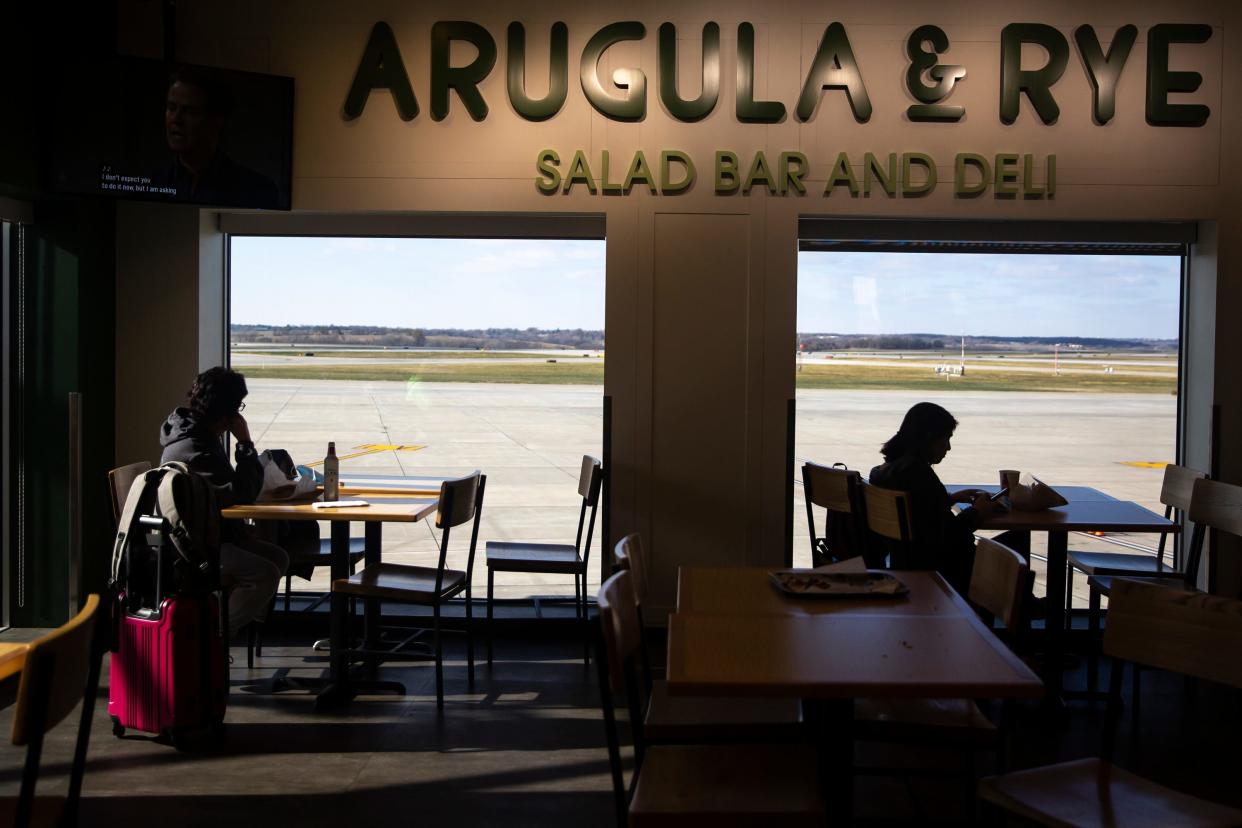 Inside Des Moines International Airport restaurant Arugula & Rye, on Thursday, Nov. 18, 2021, in Des Moines. 