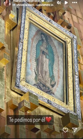 <p>IG/M. Celeste</p> M. Celeste visitando a la Virgen de Guadalupe