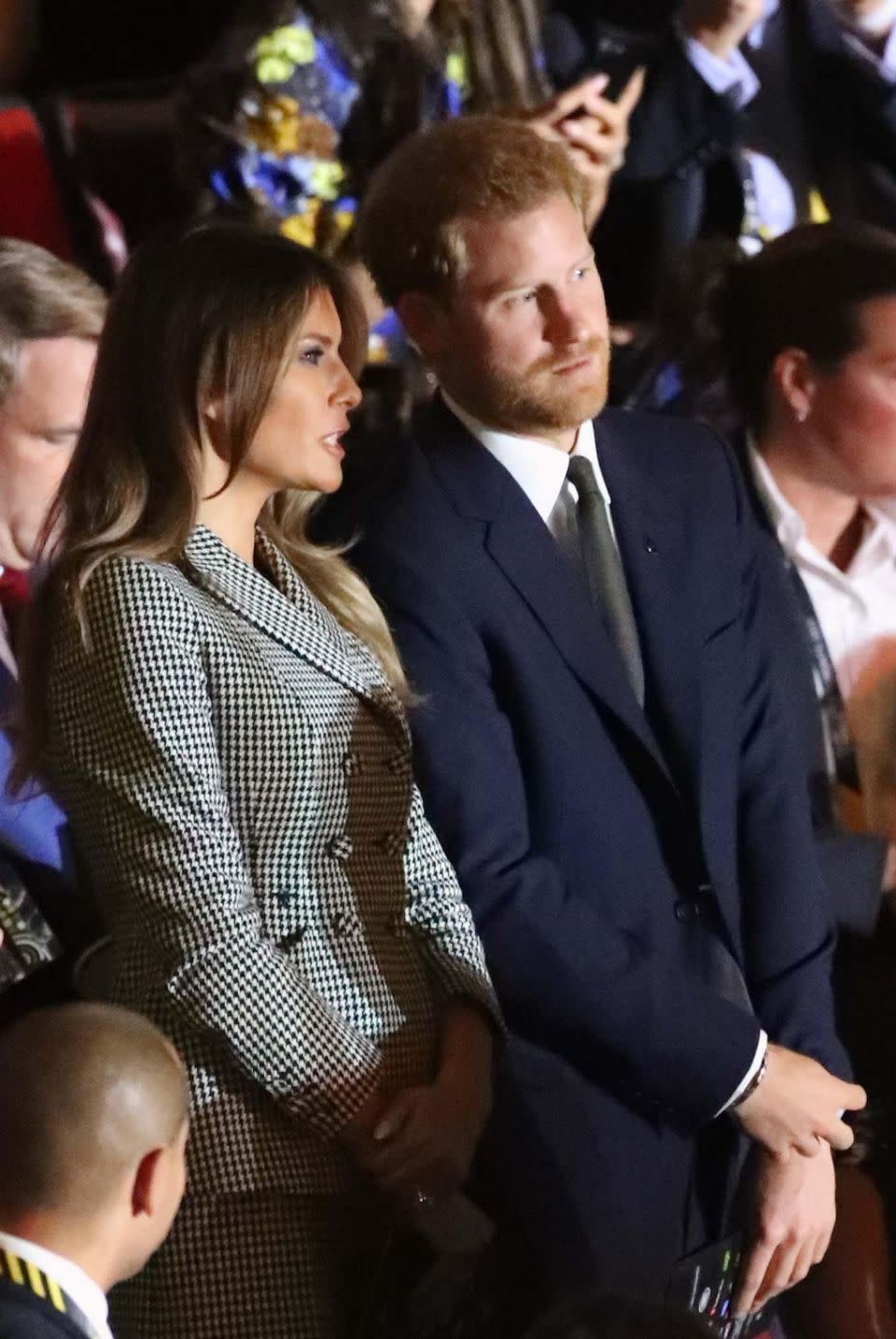 Harry sat next to America's First Lady, Melania Trump. Source: Australscope