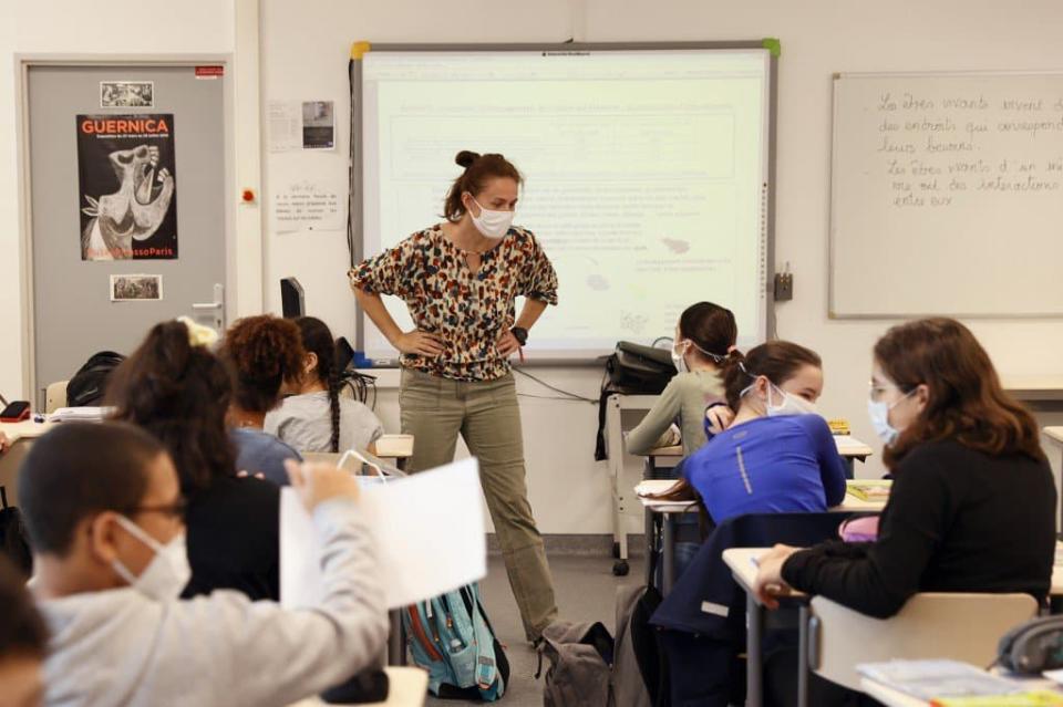 Une classe de collège à Boulogne-Billancourt (Hauts-de-Seine) le 22 juin 2020. - Thomas Samson