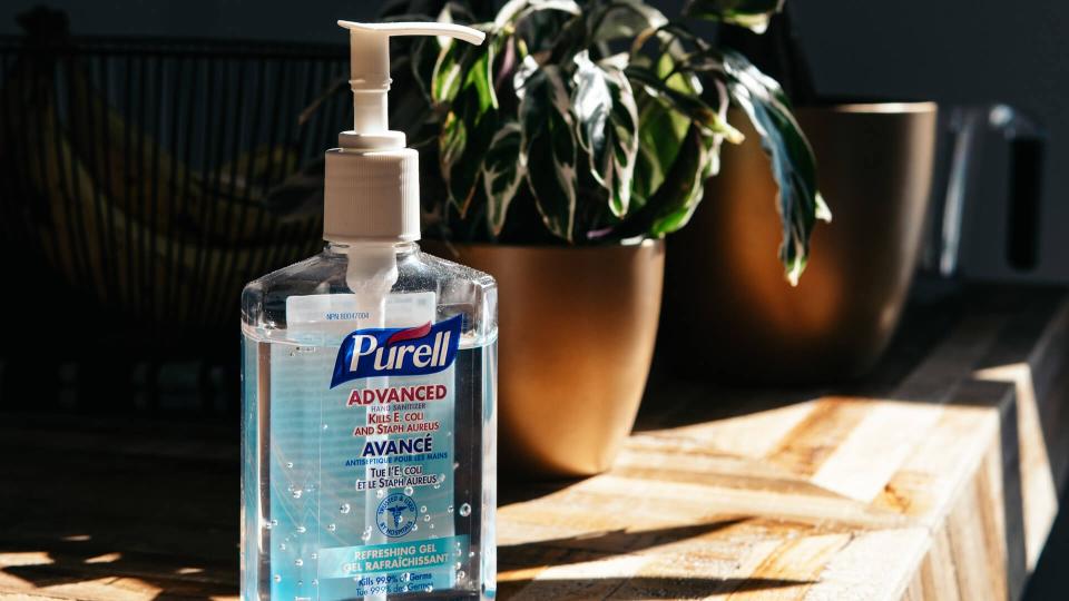 Purell brand hand sanitizer.