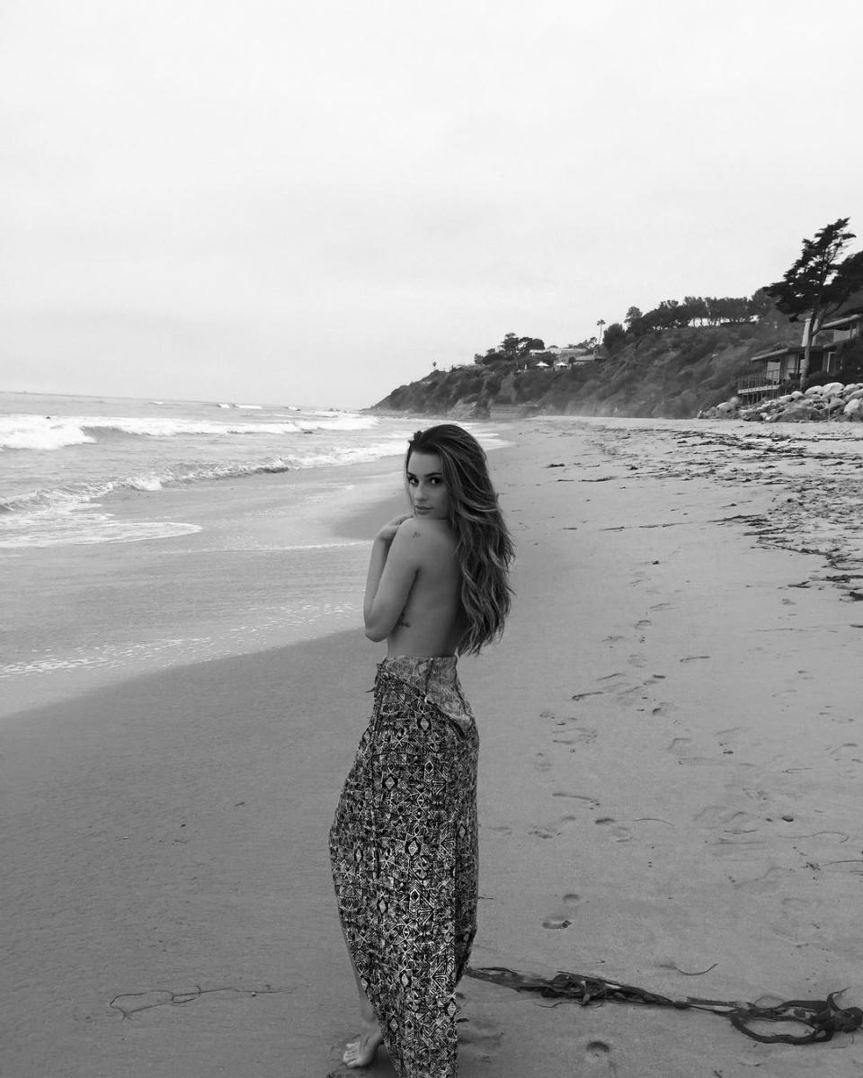 Lea Michele Poses Topless On The Beach In Super Sexy Photo Shoot
