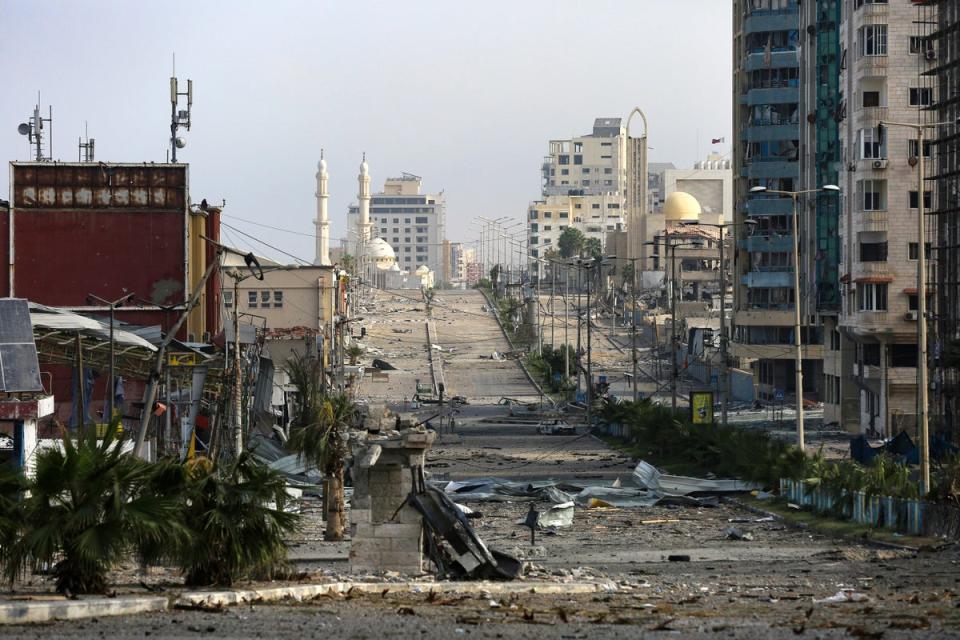 Damage from Israeli airstrikes on Gaza City (AP)