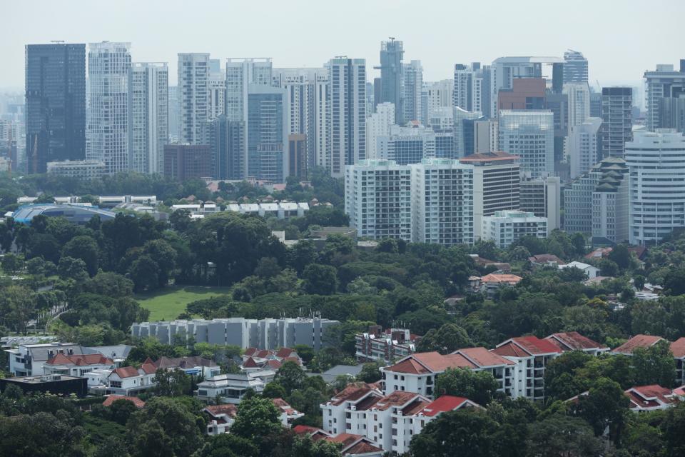 Private residential housing at Ridley Park and Tanglin Hill in Singapore, on Saturday, April 29, 2023. Singapore is raising taxes on property purchases to cool its red-hot housing market, amid mounting concern that an influx of wealth into the city-state is hurting affordability for locals and its competitiveness as a financial hub. (Lionel Ng/Bloomberg)